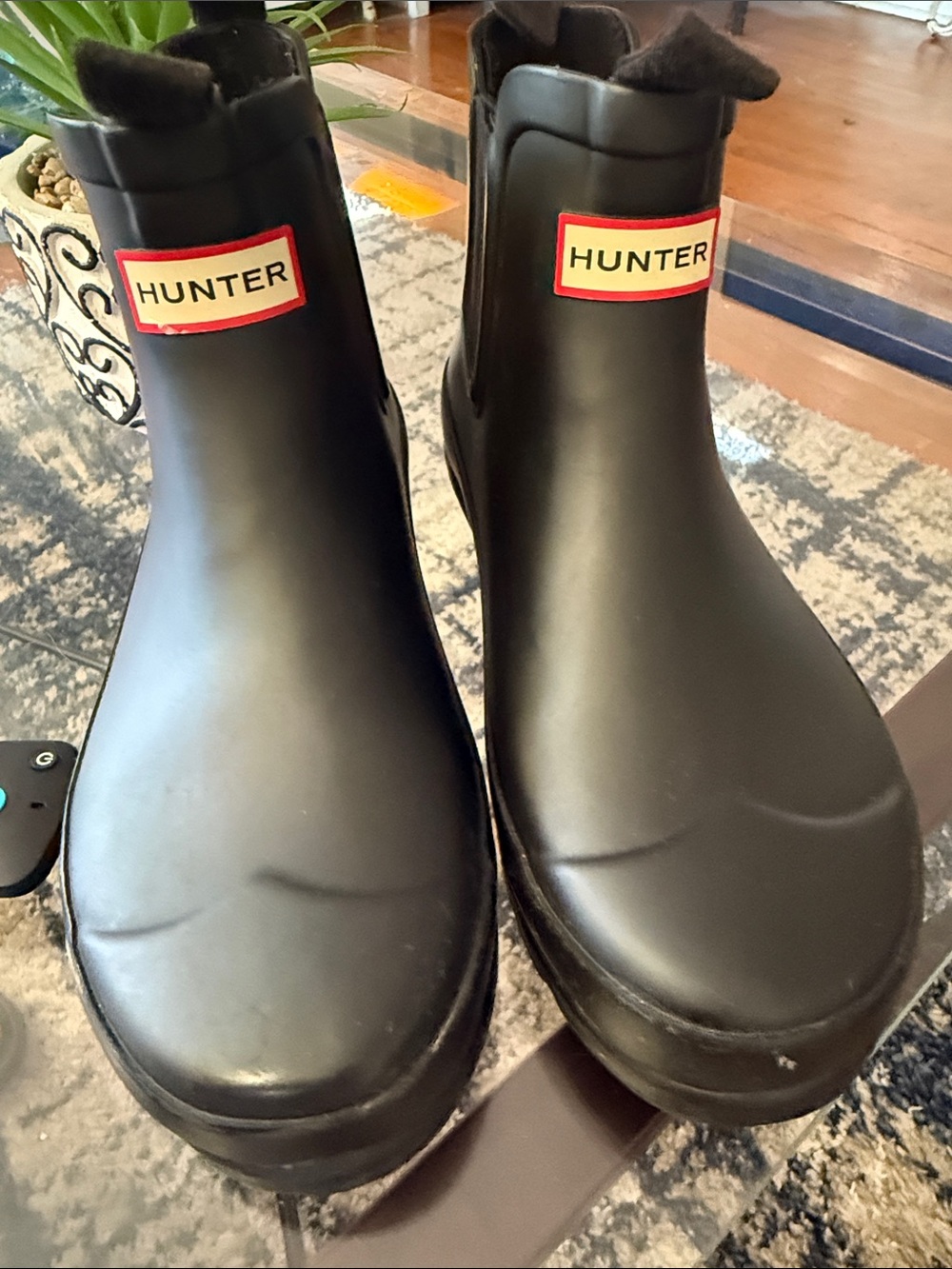 Hunter Black Chelsea Rain Boots for Men